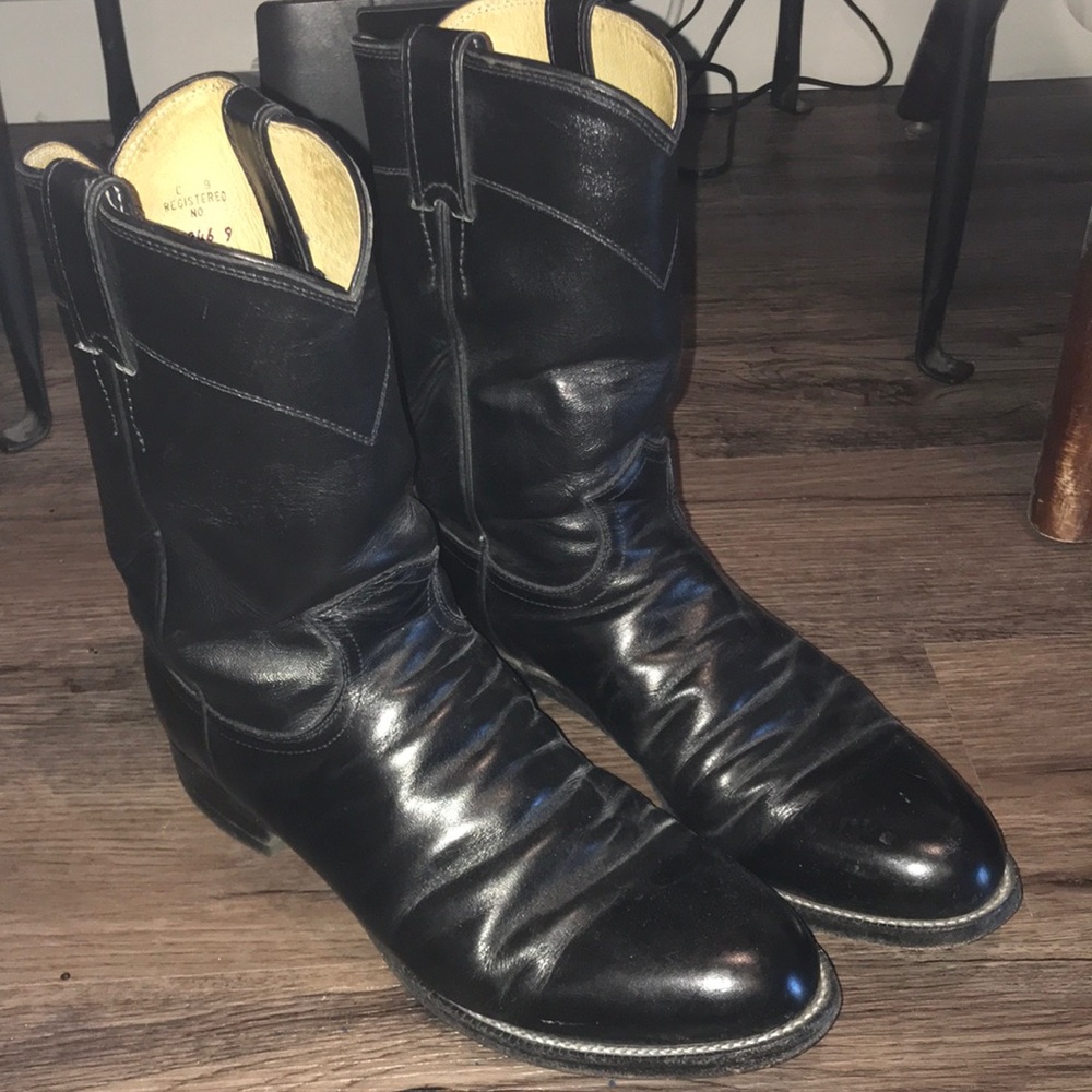 Justin boots #3133 Jackson roper 8.5 black